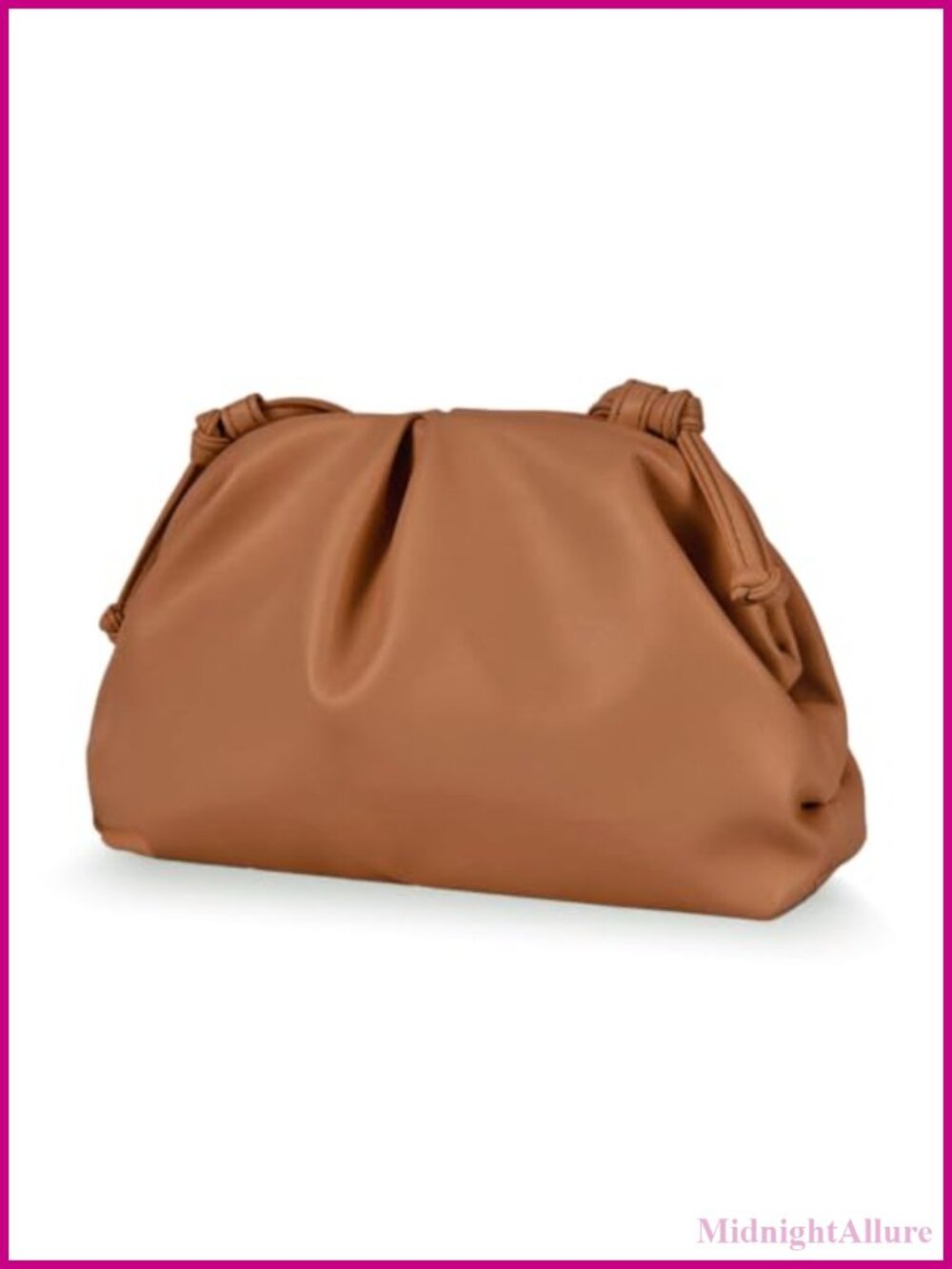 Vegan Leather Pleated Cloud Clutch Purse Adjustable Crossbody